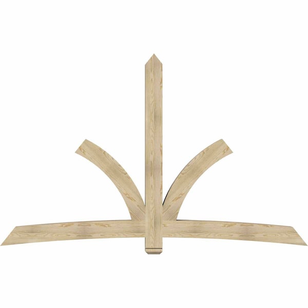 Ekena Millwork Davenport Rough Sawn Timber Gable Bracket, Douglas Fir, 108"W x 68"H x 6"D x 6"F, 15/12 Pitch GBW108X68X0606DAV00RDF - main